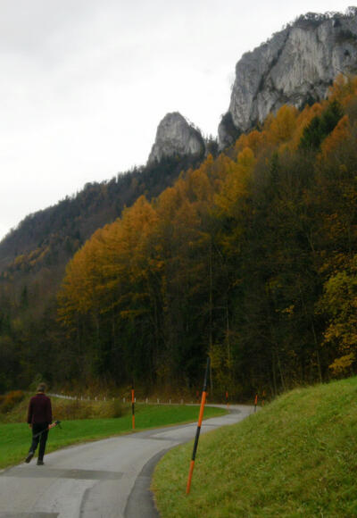 Straße nach Kaltenhausen mit Barmsteinblick