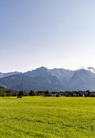 Der Blick auf das Wettersteingebirge aus Farchant