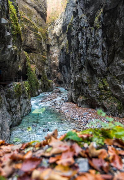Schmale Partnachklamm im Herbst