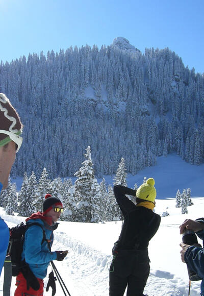 Schneeschuhwanderung Laber - Blick auf das Ettaler Manndl