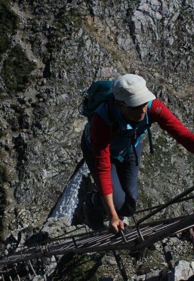 Die längste Leiter des Mittenwalder Höhenwegs