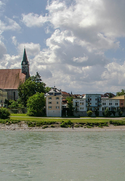 Blick von Oberndorf zur Altstadt Laufen