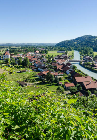 Fernradweg - Bodensee-Königssee-Radweg - Blick von Eschenlohe ins Blaue Land