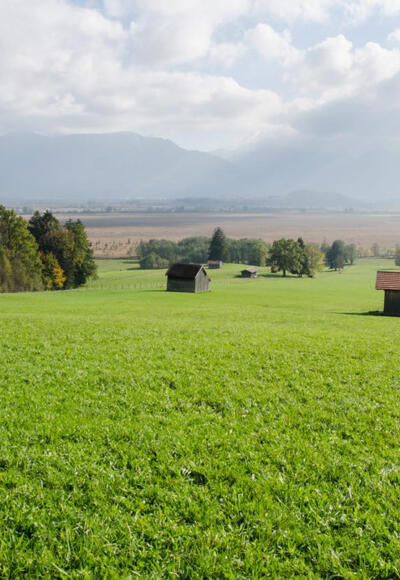 Fernwanderweg - Meditationsweg, erste Etappe - Blick auf das Murnauer Moos