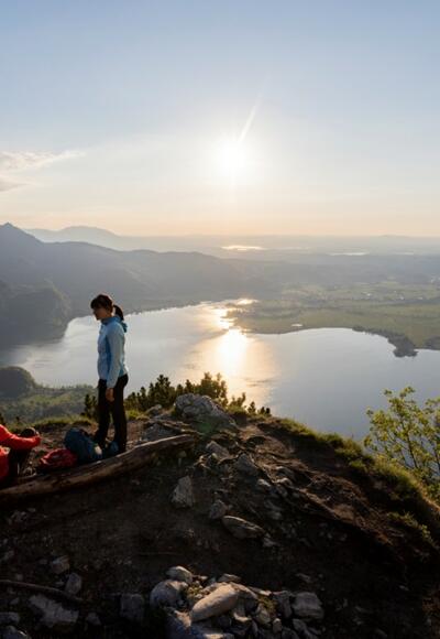 Ausblick von der Sonnenspitz auf dem Kochelsee