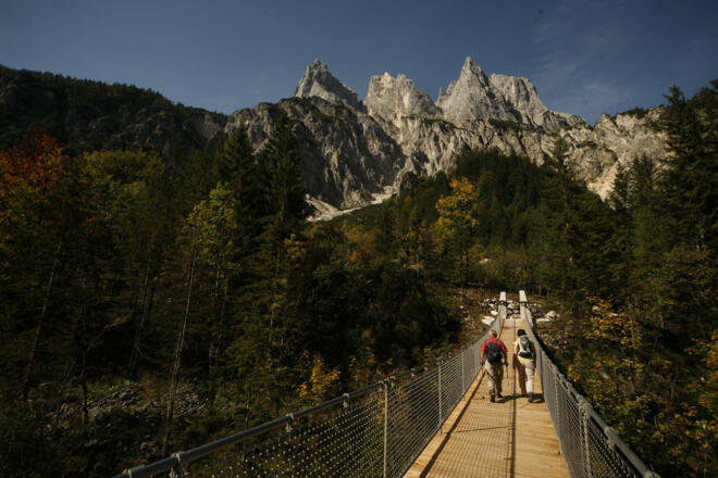 Hängebrücke im Klausbachtal