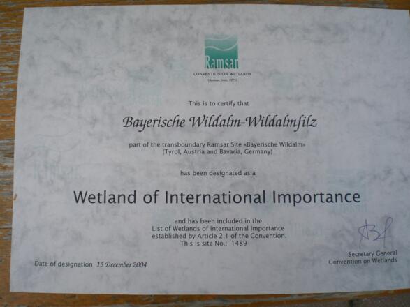 RAMSAR Urkunde