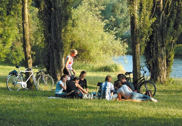 Rad-Picknick bei Würzburg.