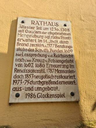 Schleifenroute - Donauwörth Rathuas Glockenspiel Tafel