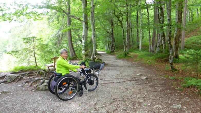 Hier müssen wir umkehren, steiler Weg nach unten Richtung Siebenhütten, später Stufen