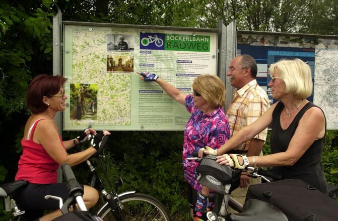 Infotafel am Bockerlbahn Radweg