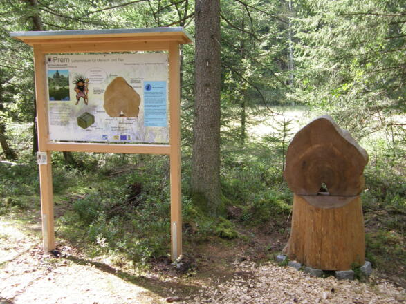 Wandertafel mit Infos zum Premer Moor