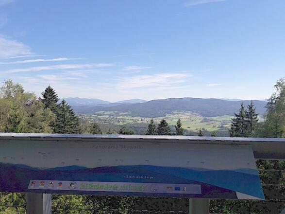 Aussicht mit Panoramatafel davor