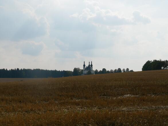 Durch die Felder mit Blick auf die Kappl