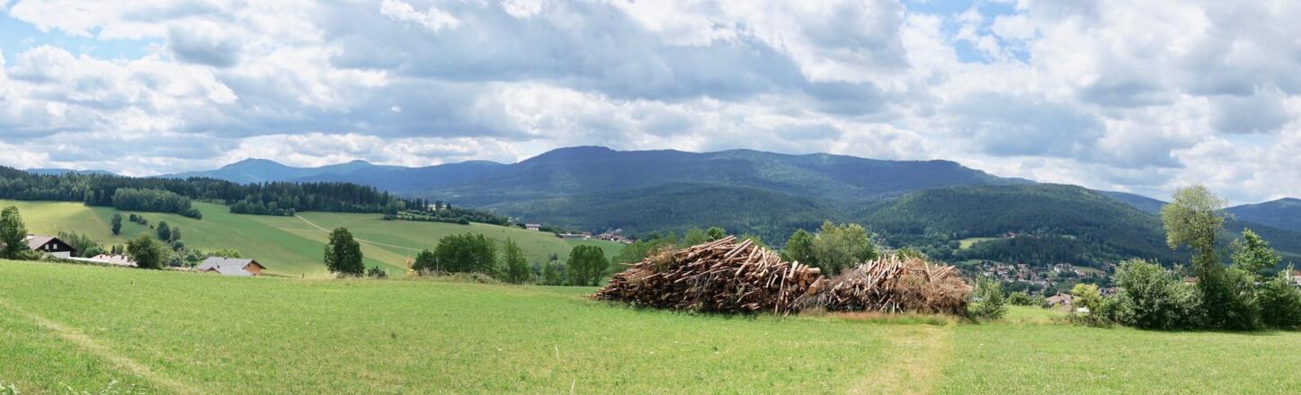 Panorama vor Lam vom Großen Arber bis zum Riedelstein