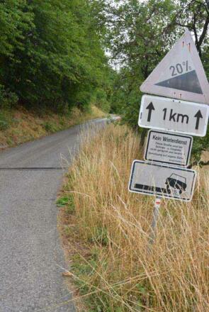 20-prozentige Steigung von Tauberscheckenbach nach Burgstall