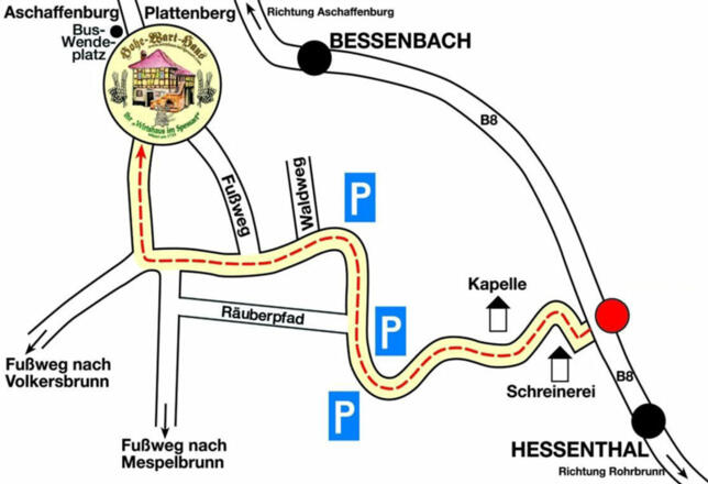Anfahrt &amp; Parkplätze Hohe Wart Haus