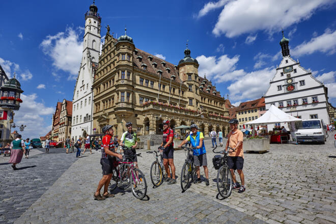 Radfahrer in Rothenburg ob der Tauber