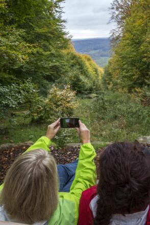 schöne Aussicht auf dem &quot;Alten Schulweg&quot; hoch zur Geißhöhe