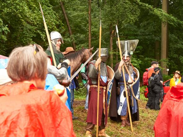 Station Echterspfahl beim Wanderkultevent 24h von Bayern 2015 im RÄUBERLAND