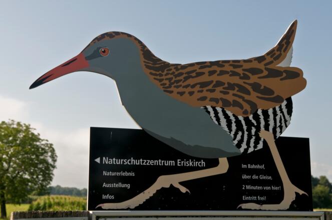 Wegweiser zum Naturschutzzentrum Eriskirch