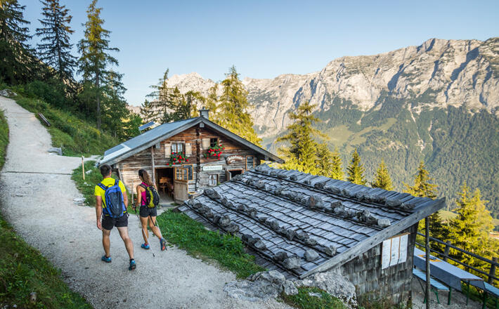 Die Schärtenalm auf dem Weg zur Blaueishütte im Bergsteigerdorf Ramsau