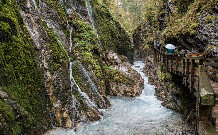 Auf einer Wanderung durch die Wimbachklamm