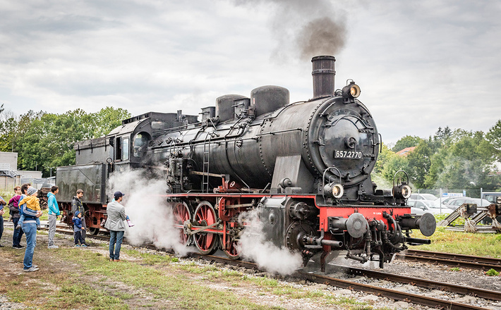 Dampflok im Außenbereich
