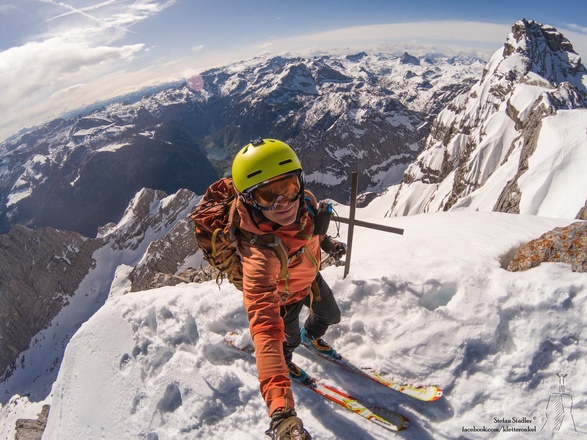 am Hocheck fertig zur Abfahrt