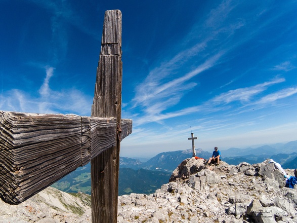 die zwei Kreuze auf der Watzmannfrau