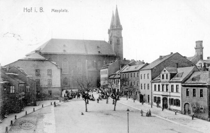 Der Maxplatz im Jahr 1906 auf einer Ansichtskarte