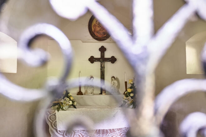 Innenraum Kapelle an der ehemaligen Achatzmühle