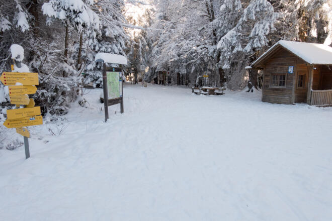 Zollhütte an der österreichisch-tschechischen Grenze