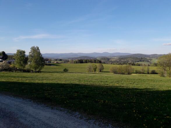 Panorama mit Großen Arber bei Weihmannsried