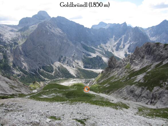 Goldbründl - erste Wasserstelle nach der Watzmann Südspitze