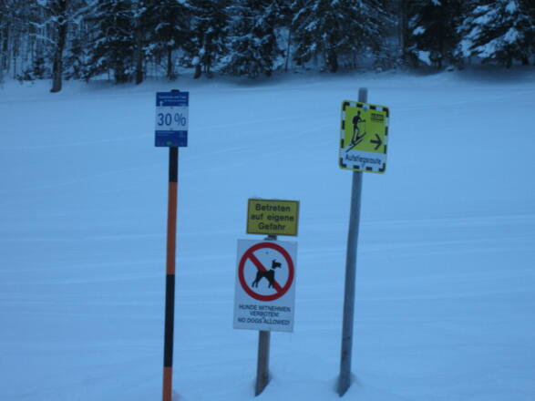 Markierung Aufstiegsroute