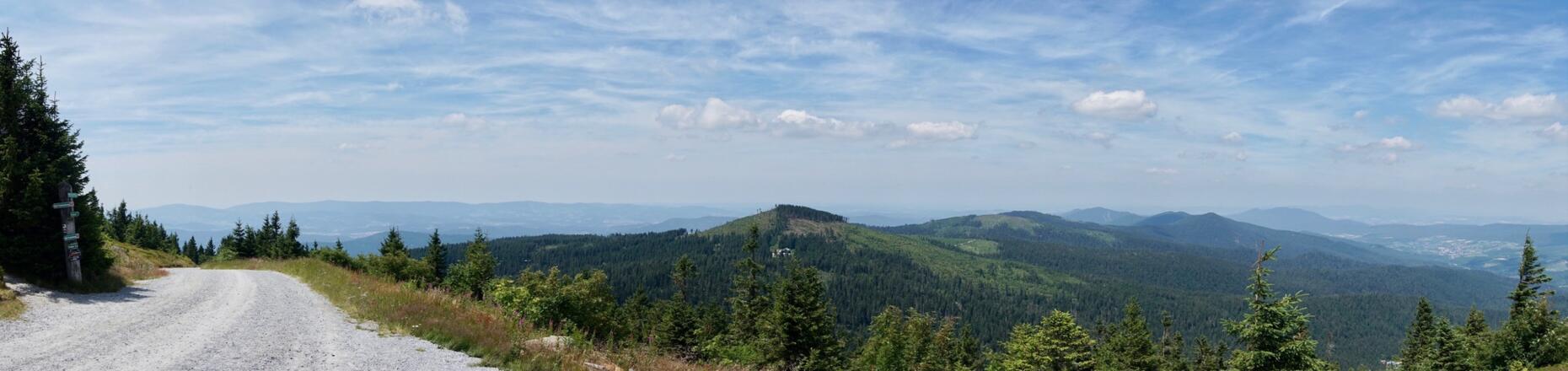 Panorama nach Westen vom Arber