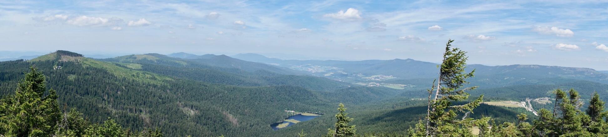 Panorama vom Kleinen Arber bis Zwercheck im Lamer Winkel