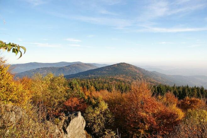 Fernsicht vom Hirschenstein zum Klausenstein
