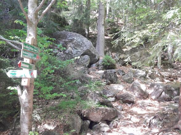 Steiler Steig entlang der Wasserfälle