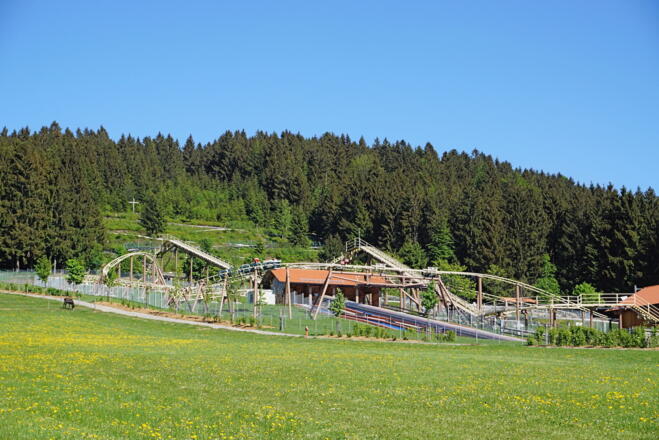 Sommerrodelbahn vom Weg nach St. Englmar