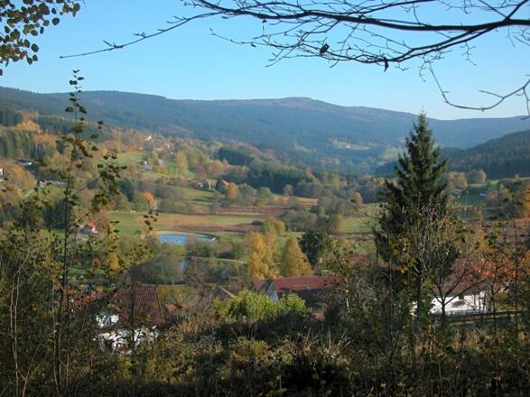 Blick ins Englmarbachtal mit Hirschenstein