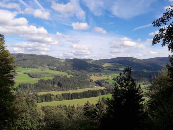 Blick vom Kramerschopf-Aussichtspunkt von der Zeller Höhe bis zur Käsplatte