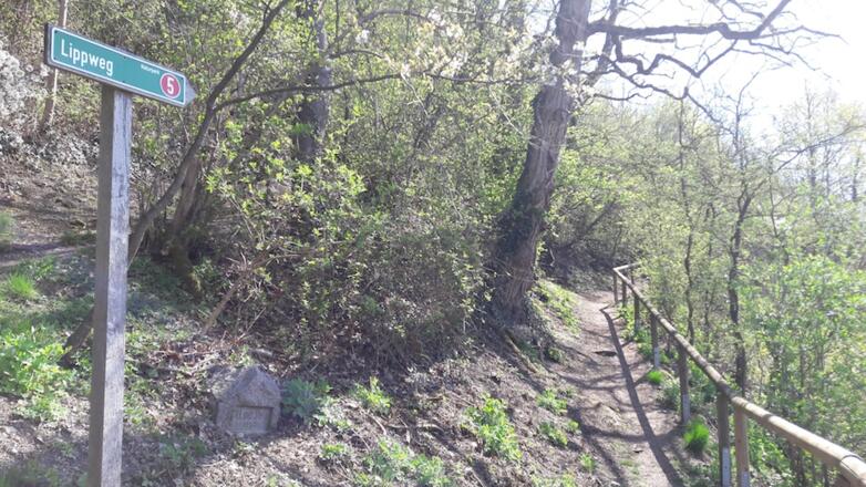 Wegweiser im unteren Abschnitt