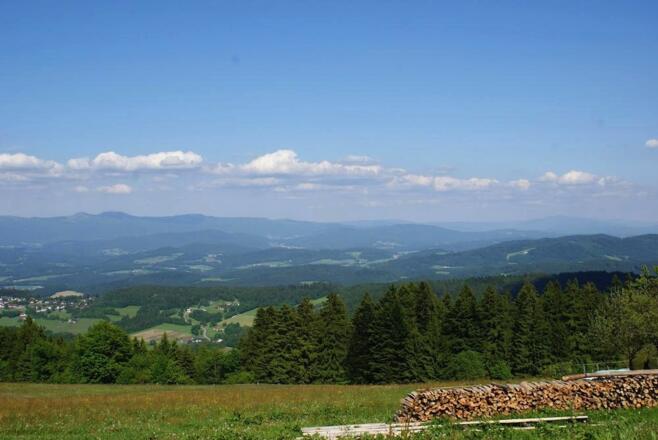 Fernsicht von Hinterwies zu Gr. Arber und Rachel