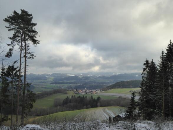 Blick hinab nach Wetzelsberg