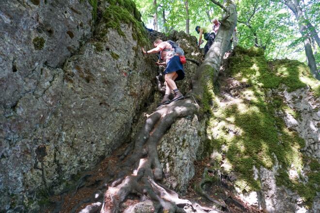 Eine der Kraxelstellen am Eibengrat