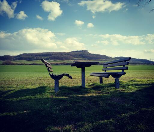 Rastplatz mit Blick auf den Staffelberg