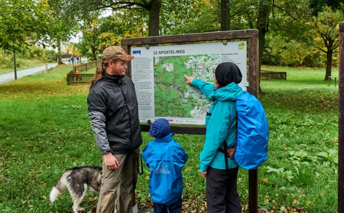An der Ausgangspunkttafel in Geroldsgrün
