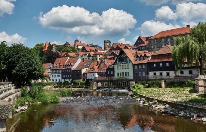 Die Kronacher Altstadt mit der Festung Rosenberg